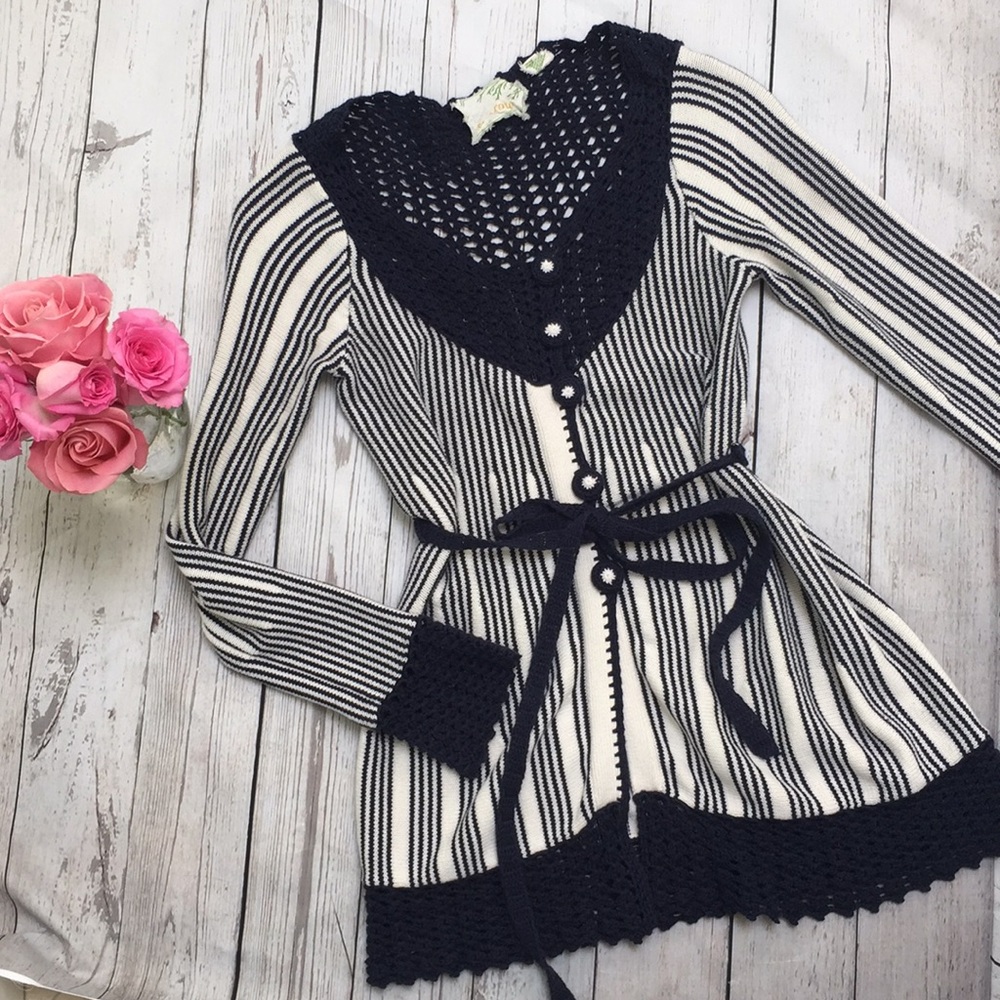 Sparrow Striped Crochet Sweater